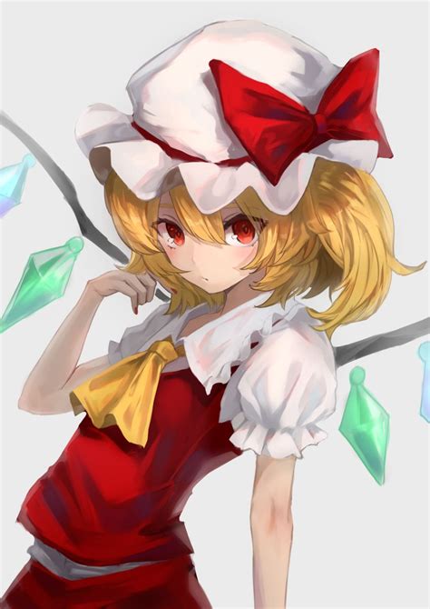 Safebooru 1girl Absurdres Ascot Blonde Hair Commentary Request Crystal Dress Flandre