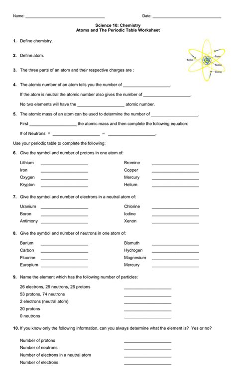Draw five protons in the nucleus of the atom. Atomic Structure Worksheet Answer Key 9Th Grade + My PDF Collection 2021