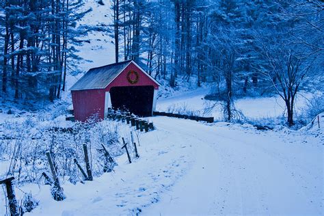 Winter Vermont Covered Bridge Photograph By Jeff Folger Fine Art America