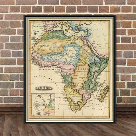 Old Map Of Africa Africa Map Reproduction Vintage Map Etsy Old Map