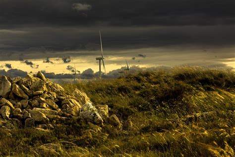 450550 Sky Mountains Grass Sea Nature Iceland Peninsula Sunset