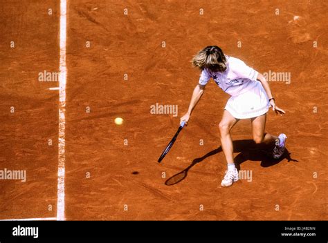Steffi Graf Ger Competing At The 1988 French Open Stock Photo Alamy