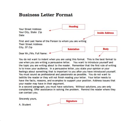 proper letter formats  sample  format