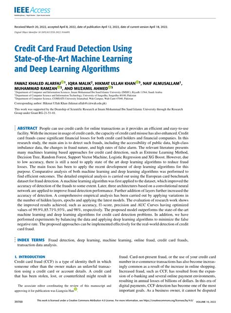 Pdf Credit Card Fraud Detection Using State Of The Art Machine