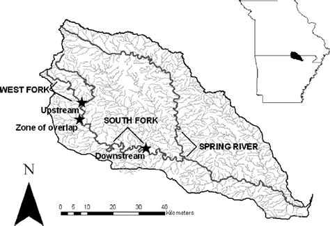 —map Of The Spring River Drainage With Upstream Zone Of Overlap And