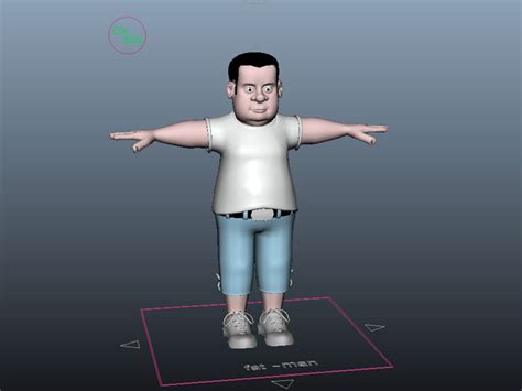 Fat Man Rig 3d Model Maya Files Free Download Modeling