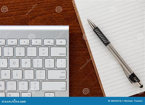 Keyboard And Notepad Editorial Stock Photo Image Of Silver 38294218