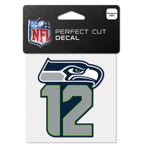 Seattle Seahawks 12th Man And Logo 4x4 Die Cut Decal At Sticker Shoppe