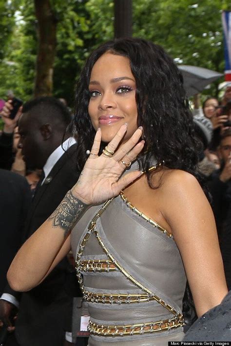Rihanna Goes Braless In Paris After Sporting See Through Dress Pics Huffpost Uk