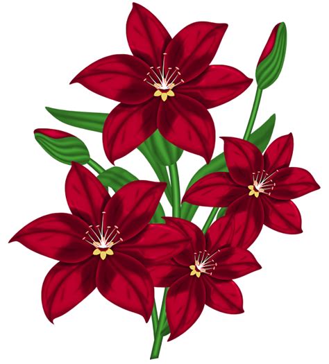 Cartoon christmas fully decorated garland vector image. Nice Red PNG Flower Clipart | Gallery Yopriceville - High ...