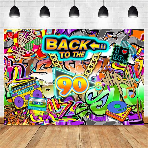 Neoback 90s Party Hip Hop Graffiti Style Portrait Backdrop Retro 90th