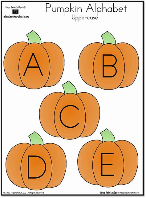 Pumpkin Uppercase Alphabet Free Printables Pumpkin Lettres