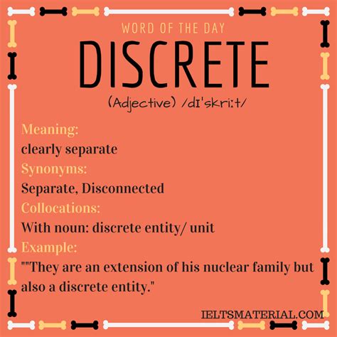 Discrete Word Of The Day For Ielts
