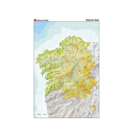 Mapa mudo a color Galicia físico DIN A4 79433 Materialescolar es