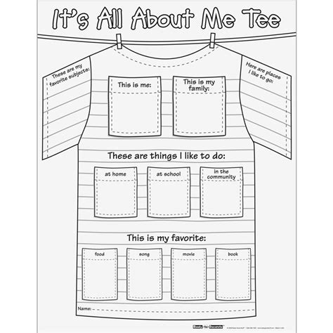 All About Me T Shirt Template