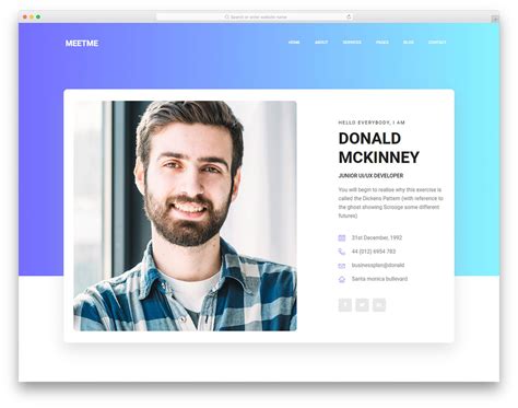 Bootstrap Personal Website Template Database