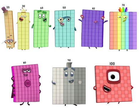 Numberblock Stickers Half Sheets 0 10 11 19 20 100 Etsy Learning