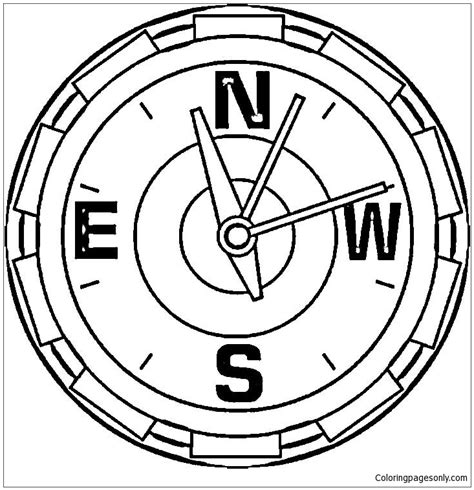 Compass Coloring Page Free Printable Coloring Pages