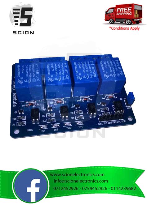 12v 4 Channel Relay Module Scion Electronics