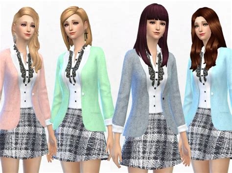 Pastel Blazer Sims 4 Female Clothes