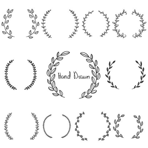 Free Graphics Hand Drawn Laurel Wreaths Merci How To Draw Hands