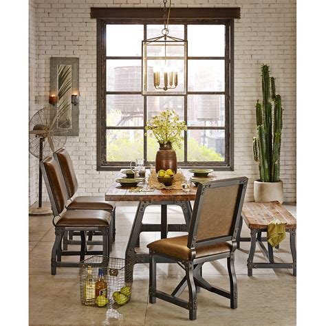 Cheyenne Extended Gathering Dining Table Industrial Wood Dining