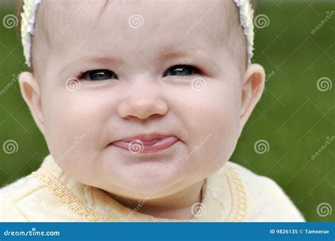 Smiling Baby Girl Stock Image Image Of Baby Headband 9826135