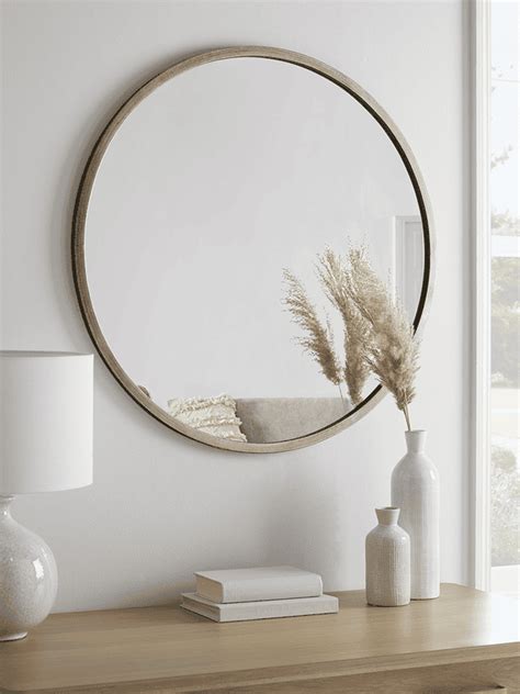 Andy Star Round Wall Mirror 30 Inch Black Circle Mirror For Bathroom