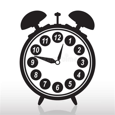 Silhouette Of Retro Alarm Clock Stock Illustration Illustration Of