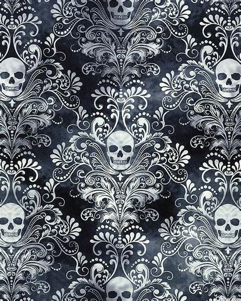 Pin By Cecilia L On Background Hoarder Skull Fabric Damask Pattern