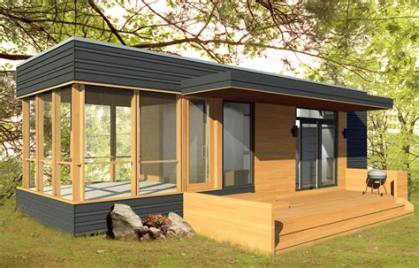 I'm thinking about buying small prefab home for backyard office. miniHome solo 24 Bunkie Prefab Home | ModernPrefabs