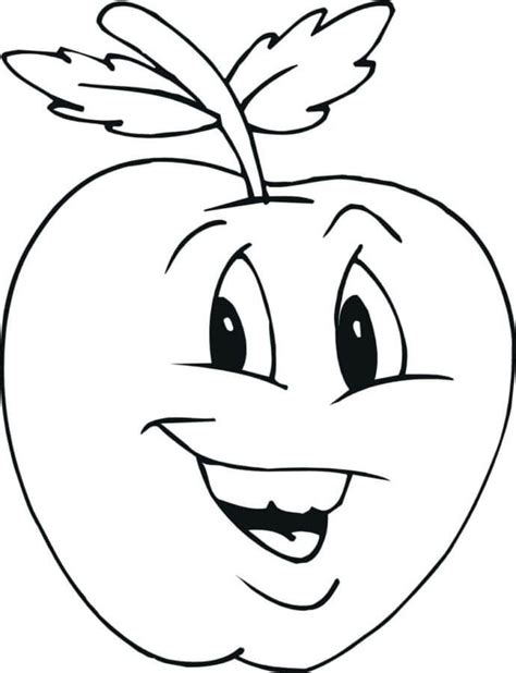 Apple With A Smile Coloring Page Download Print Or Color Online For Free
