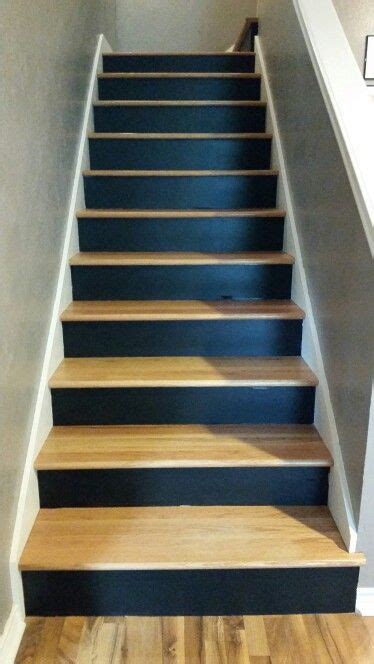 Chalkboard Painted The Stair Risers Staircase Decor Stained Stairs