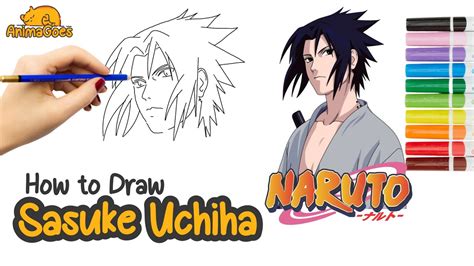 How To Draw Sasuke Animagoes Official Youtube