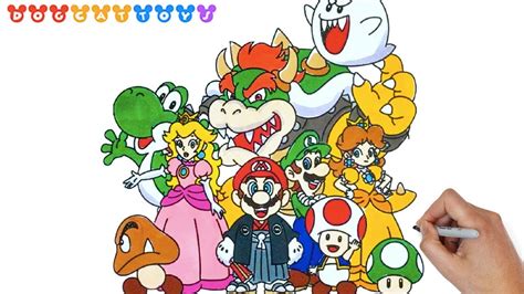 How To Draw Super Mario Characters 243 Drawing Coloring Pages Videos