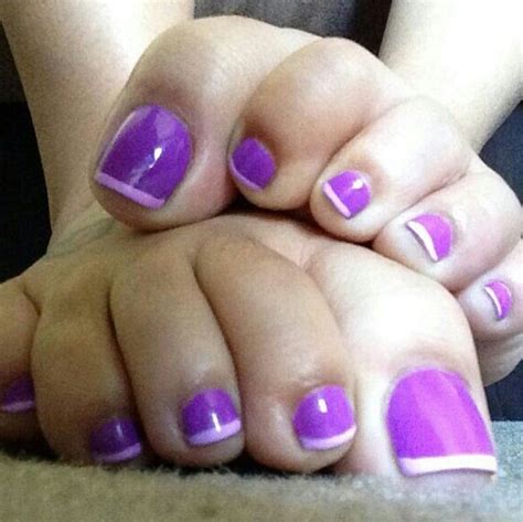 purple french pedicure cute toe nails get nails how to do nails hair and nails toe art toe