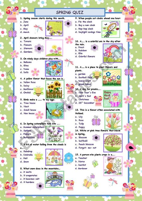 Printable Spring Trivia Questions And Answers