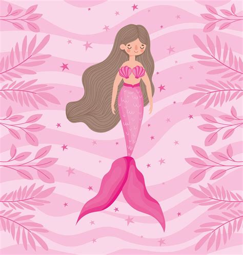 Pretty Pink Mermaid 4058704 Vector Art At Vecteezy