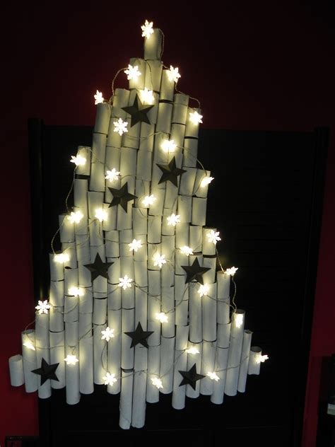 Toilet Paper Rolls Christmas Tree Ceiling Lights Christmas Library Art