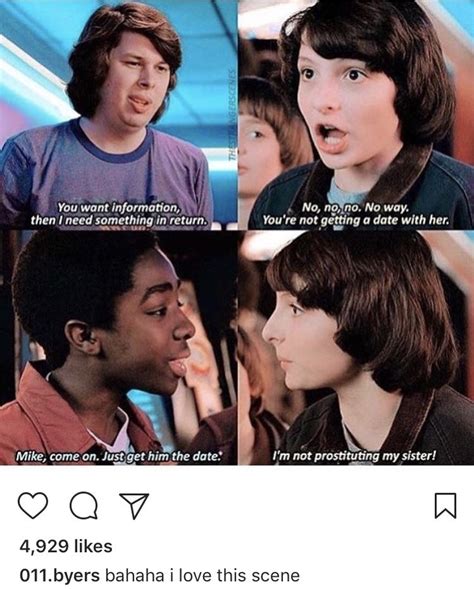 Stranger Things Mikes A Good Brother Stranger Things Funny