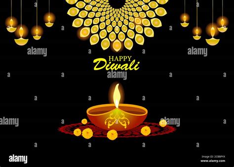 Happy Diwali Festival Diwali Holiday Background With Rangoli Diwali