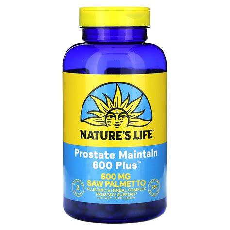 Natures Life Prostate Maintain 600 Plus 600 Mg 250 Capsules 300 Mg