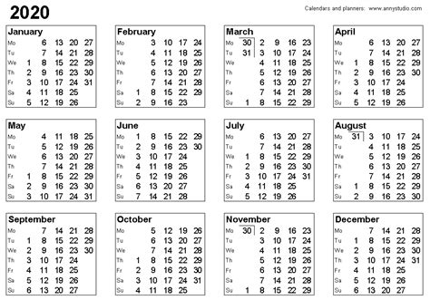 Free Printable Calendars And Planners For 2021 And Past Years