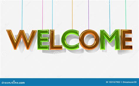 3d Rendered Welcome Text Stock Illustration Illustration Of Wallpaper