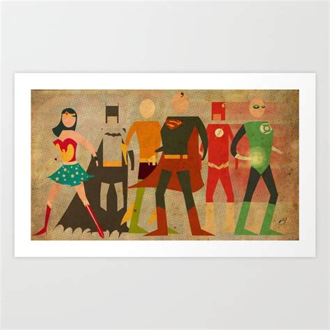 Retro Justice League Art Print By Dave Bardin Society6 Justice