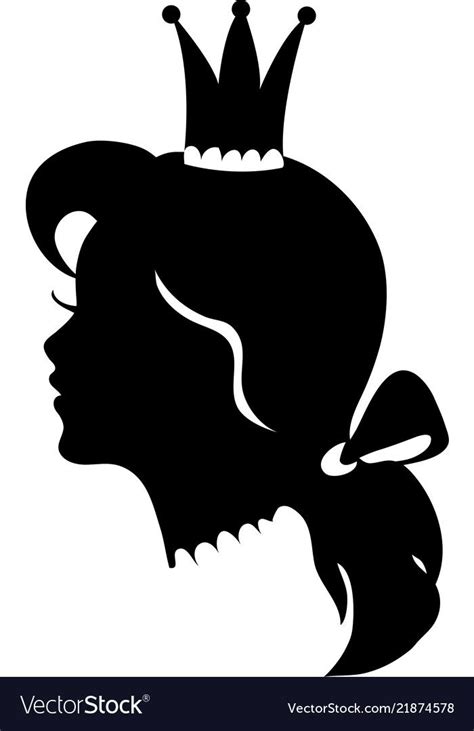 Profile Of A Princess Or Queen Vector Silhouette Illustration Cute