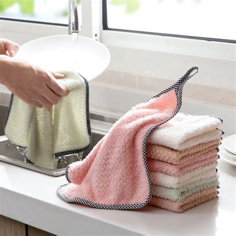 Otherhouse 8pcs Kitchen Towel Dish Cleaning Wash Cloth Reusable Rag