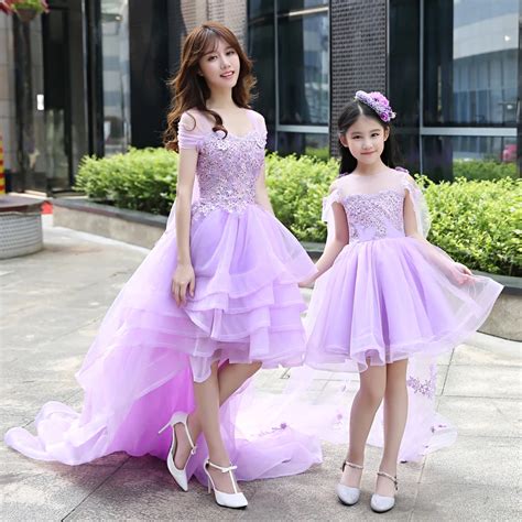 Gylong Sleeves Mother Daughter Dresses Flower Girls Dress Short Mother