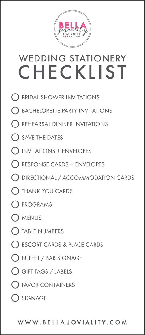 wedding stationery checklist   wedding