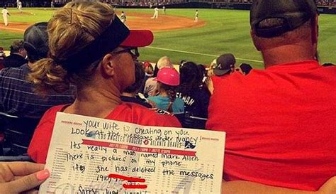 For Its One Two Three Strikes Youre Out Wifes Infidelity Uncovered At Ball Game
